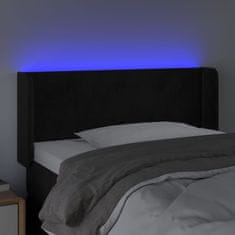 Vidaxl Čelo postele s LED čierne 93x16x78/88 cm zamat