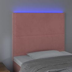 shumee Čelo postele s LED ružové 100x5x118/128 cm zamat