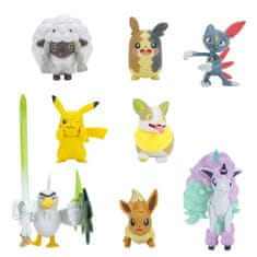 Jazwares Pokémon balenie 8 figúrok Yamper, Wooloo, Pikachu 8, Hangry Morpeko, Full Belly Morpeko, Toxel, Galarian Ponyta, Sirfetch'd