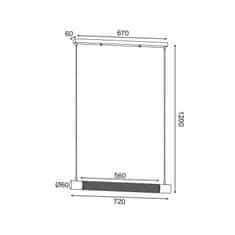 ACA ACA Lighting závesné svietidlo 2XE27 čierna kov 72X6XH120CM ALCATRAZ OD602P72BK