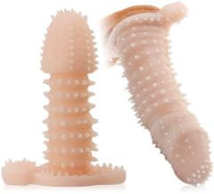 XSARA Návlek na penis 100% elastická tenká násada s hroty cyberskin – 70905177