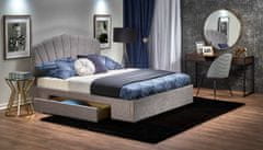 Halmar Manželská posteľ s roštom a úložným priestorom Gabriella 160 - svetlosivá