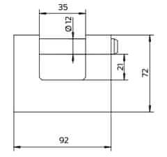 LOB Visiaci zámok so západkou. 90 mm KT05