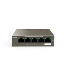 Tenda TEG1105P-4-63W - PoE AT Switch 63Watt, 5xRJ45 GLAN, Switch s 4xPoE 802.3at, 10/100/1000 Mbps,Kov