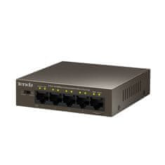 Tenda TEF1105P-4-63W PoE AT switch 4x PoE 802.3af/at, 5x 100Mb/s, PoE celkom 63W, fanless, PoE+