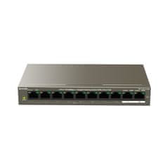 Tenda TEF1110P-8-102W - PoE AT Switch 102W, 10xRJ45 Switch s 8x 10/100 Mbps PoE, 2x Gigabit Uplink, Fanless, Kov