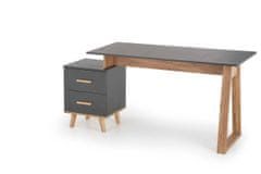 Halmar Písací stôl so zásuvkami Sergio - antracit / dub wotan
