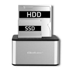 Qoltec Drive Docking Station 2x HDD/SSD | 2,5"/3,5" SATA | USB 3.0 | Klonovanie