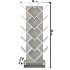 KONDELA Regál Vevey - sivá / biela