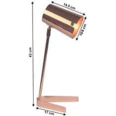 KONDELA Stolná lampa Fabel - ružové zlato