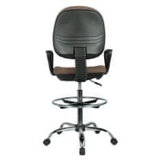 KONDELA Kancelárska stolička s podnožkou Tamber - hnedá / čierna / chróm