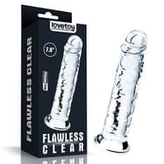 Lovetoy Lovetoy Flawless Clear Dildo 7.0″ (18 cm), číre realistické dildo s prísavkou