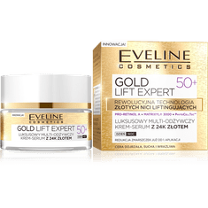 Eveline gold lift luxusné multifunkčné krémové sérum s 24k zlatom 50+, 50ml