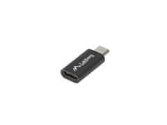 Lanberg adaptér USB-C (F) 2.0 na USB MICRO (M), čierny