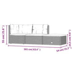 Petromila vidaXL 3-dielna záhradná sedacia súprava s vankúšmi polyratan čierna