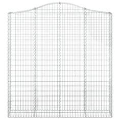 Vidaxl Oblúkový gabionový kôš 2 ks 200x30x200/220cm pozinkované železo