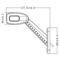 Kaxl Obrysové LED svetlo zadné pravé 178mm, 12/24V, KMR8 L1301