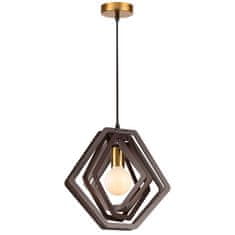 ACA ACA Lighting závesné svietidlo 1XE27 tmavo hnedá koža MDF D34XH100CM TRITON ZM391P34WDL