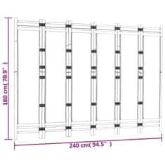 Vidaxl Skladací 6-panelový paraván 240 cm bambus a plátno