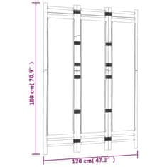 Vidaxl Skladací 3-panelový paraván 120 cm bambus a plátno