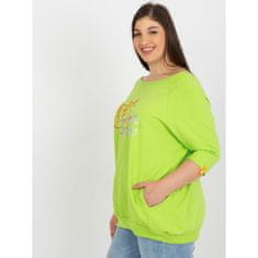 RELEVANCE Dámska blúzka s vreckami plus size CONCORDA limetkovo zelená RV-BZ-8532.22P_395397 Univerzálne