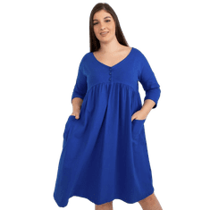 RELEVANCE Dámske šaty s 3/4 rukávmi s potlačou plus size SIARA tmavo modré RV-SK-8529.37P_395298 Univerzálne