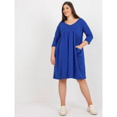 RELEVANCE Dámske šaty s 3/4 rukávmi s potlačou plus size SIARA tmavo modré RV-SK-8529.37P_395298 Univerzálne