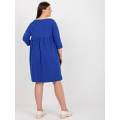 RELEVANCE Dámske šaty s 3/4 rukávmi s potlačou plus size SIARA tmavo modré RV-SK-8529.37P_395298 Univerzálne