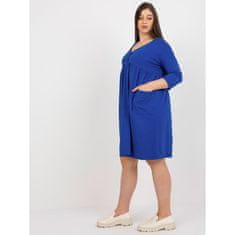 RELEVANCE Dámske šaty s 3/4 rukávmi s potlačou plus size SIARA tmavo modré RV-SK-8529.37P_395298 Univerzálne