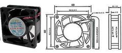 HADEX Ventilátor 60x60x20mm 12V/0,16A 4600 ot/min