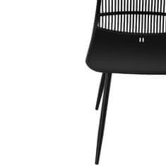 shumee Moderná plastová stolička s prelamovaným operadlom do 150 kg, 4 ks, čierna