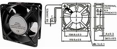 HADEX Ventilátor 120x120x38mm 230V/0,14A 2700 ot/min