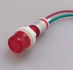 HADEX Kontrolka 230V s tleji, červená do otvoru 10mm, vývody
