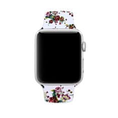 Symfony Remienok pre apple watch 42/44, silikón flower III biely/červený