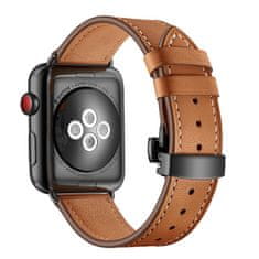 Symfony Remienok pre apple watch 42/44, koža hnedý, čierna pracka