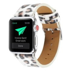 Symfony Remienok pre apple watch 42/44, leopard biely