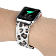 Symfony Remienok pre apple watch 42/44, leopard biely