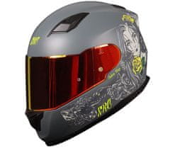 XRC Helma na moto Cobra king matt grey/fluo vel. XL