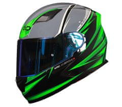 XRC Helma na moto Merchi R black/green/grey vel. L