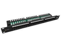 Solarix Patch panel 24 x RJ45 CAT5E UTP s vyväzovacou lištou 1U