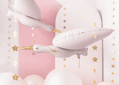 PartyDeco Fóliový balón supershape Bocian ružový 103x60cm