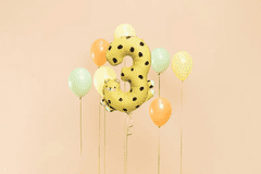PartyDeco Fóliový balón číslo 3 Gepard 98cm
