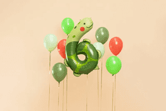 PartyDeco Fóliový balón číslo 6 Korytnačka 96cm