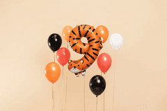 PartyDeco Fóliový balón číslo 9 Tiger 87cm