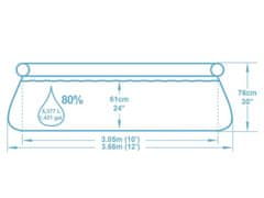 Bestway Bazén Rattan 3,66 x 0,76m bez filtrácie