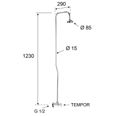 SAPHO , Sprchový stĺp s tlačným ventilom, chróm, TEM400