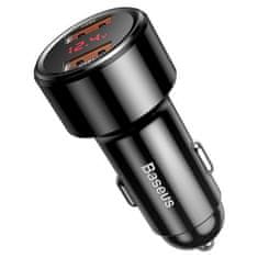 BASEUS Car Charger Magic Series Dual QC digital display quick charging 45W čierna (CCMLC20A-01)