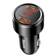 BASEUS Car Charger Magic Series Dual QC digital display quick charging 45W čierna (CCMLC20A-01)