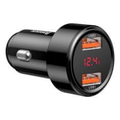 BASEUS Car Charger Magic Series Dual QC digital display quick charging 45W čierna (CCMLC20A-01)