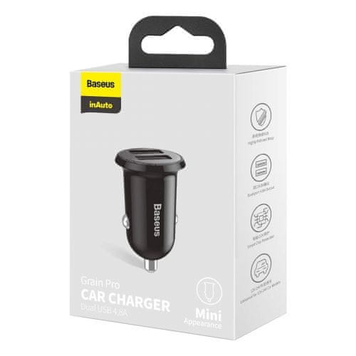 BASEUS Car Charger Grain Pro Dual USB 4.8A čierna (CCALLP-01)